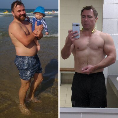 Dave's before and after transformation photos